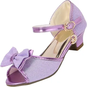 2025 Girls Casual Sandals Comfortable Dressy Party Dance Shoes with Ankle Strap Fashion Cute Bow Open Toe Soft Sole Kids Slippers Breathable Slip-On Shoe Summer Beach Vacation Slides