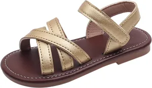 2025 Girls Casual Sandals Fashion Outdoor Sport Walking Footwear with Ankle Strap Summer Slip-On Beach Vacation Slides Comfortable Cute Kids Open Toe Slippers Breathable Dressy Party Dance Shoes