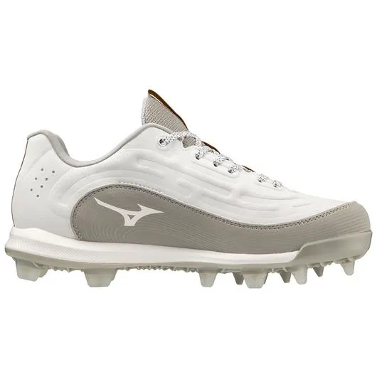 9-Spike Advanced Finch Elite 6 Low Women's TPU Molded Softball Cleat- White/Grey