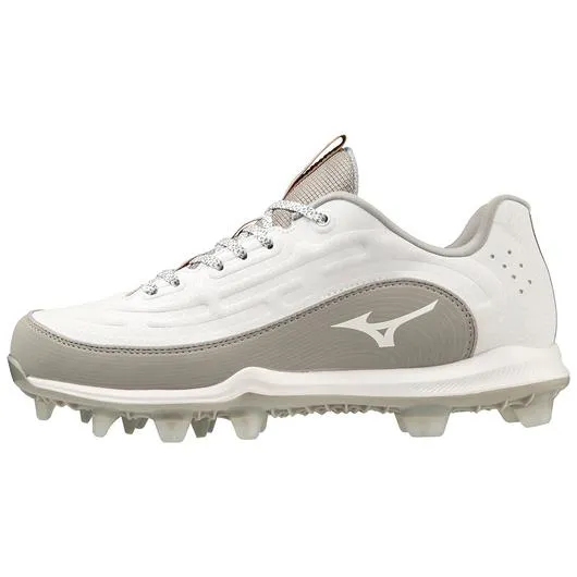 9-Spike Advanced Finch Elite 6 Low Women's TPU Molded Softball Cleat- White/Grey