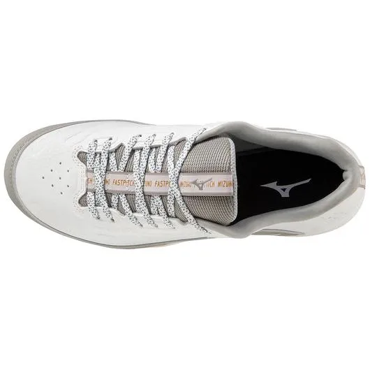 9-Spike Advanced Finch Elite 6 Low Women's TPU Molded Softball Cleat- White/Grey
