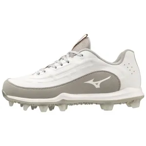 9-Spike Advanced Finch Elite 6 Low Women's TPU Molded Softball Cleat- White/Grey