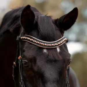 Aurelia Black Patent & Rose Gold Snap Browband
