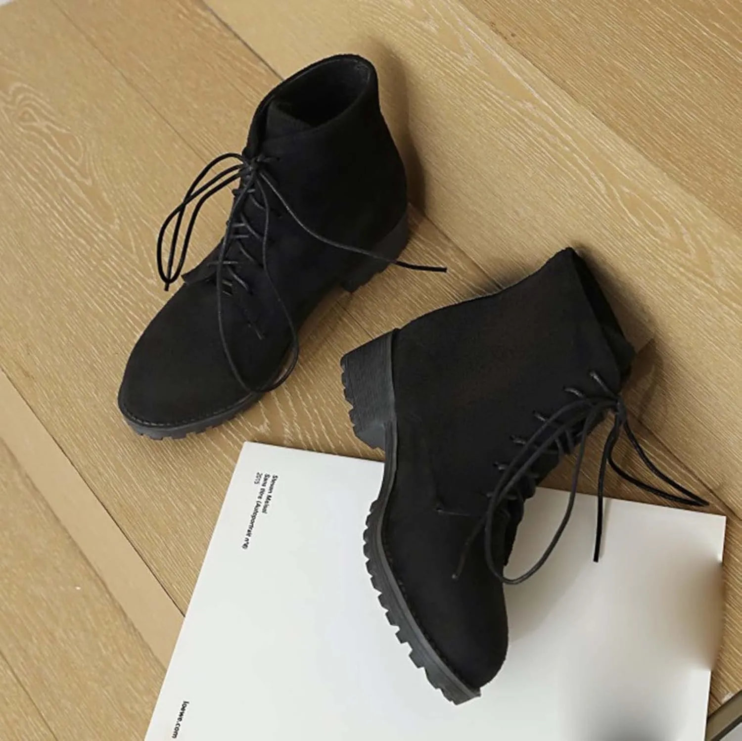 Black Booties for Women Ankle Womens Shoes Booties Comfortable Boots for Men Ankle Bootie for Women with Heel Round Toe Flat Heel Chunky Low Heel Classic Pointed Toe