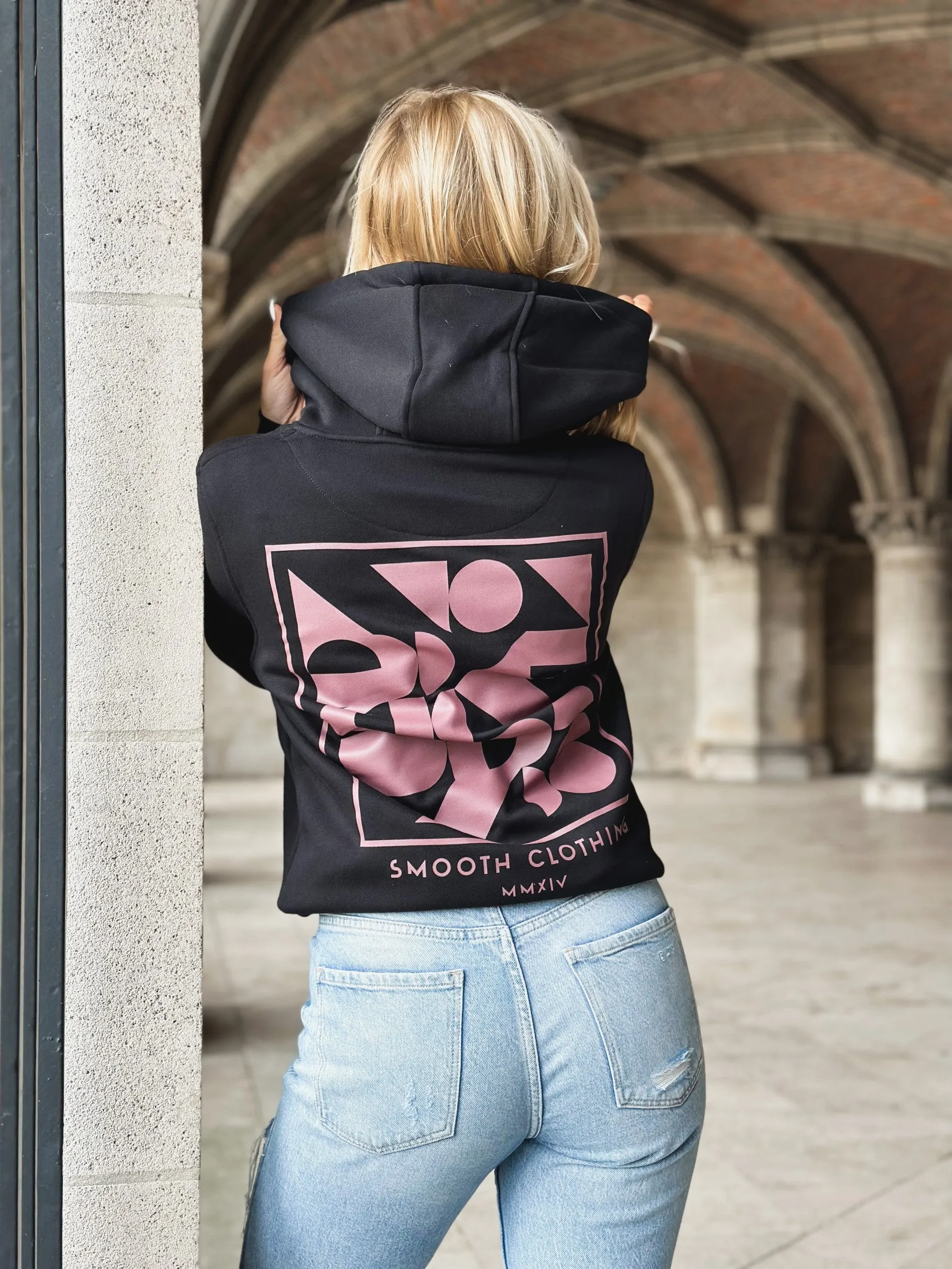 Black Hoodie / Art Terra Front Back Women