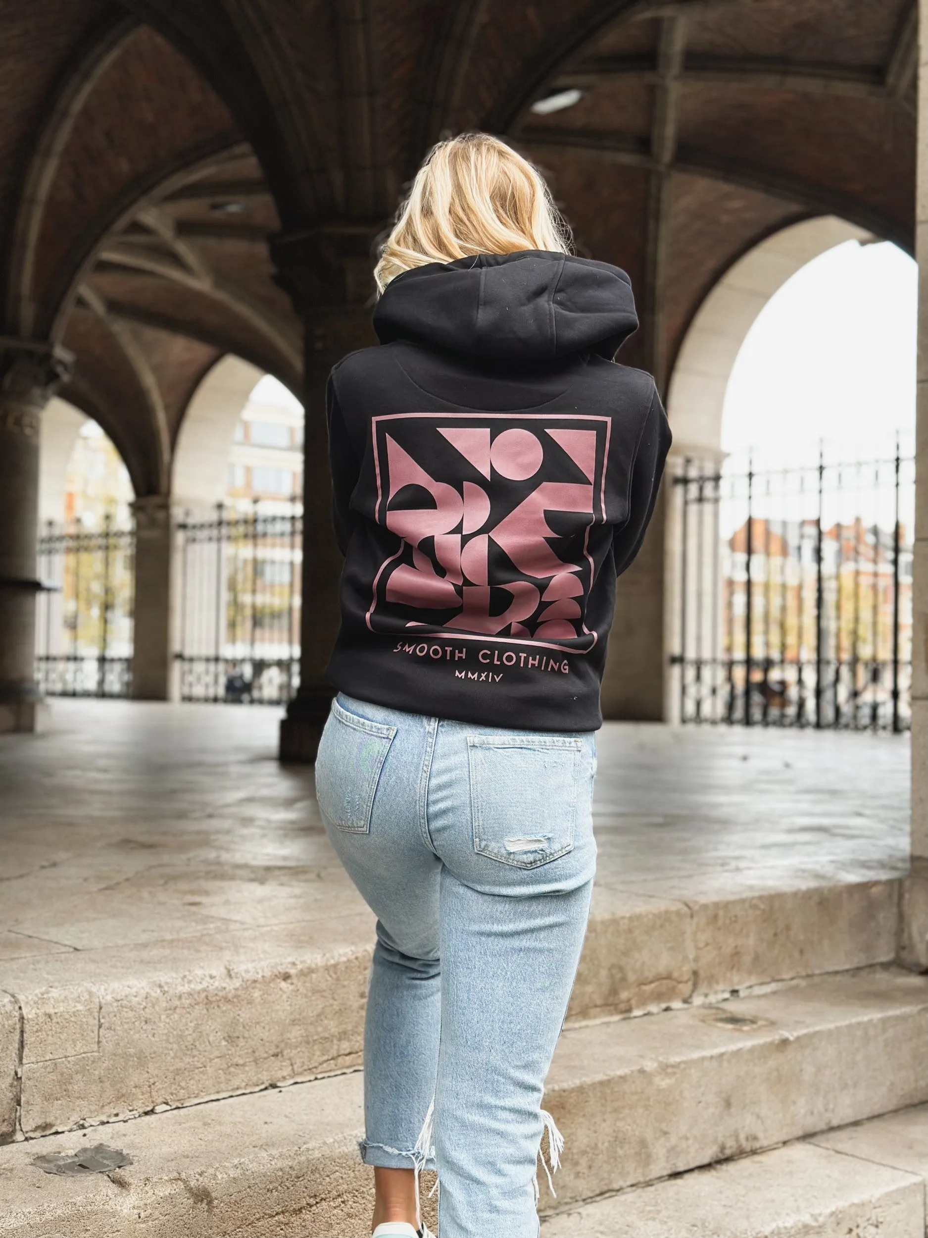 Black Hoodie / Art Terra Front Back Women