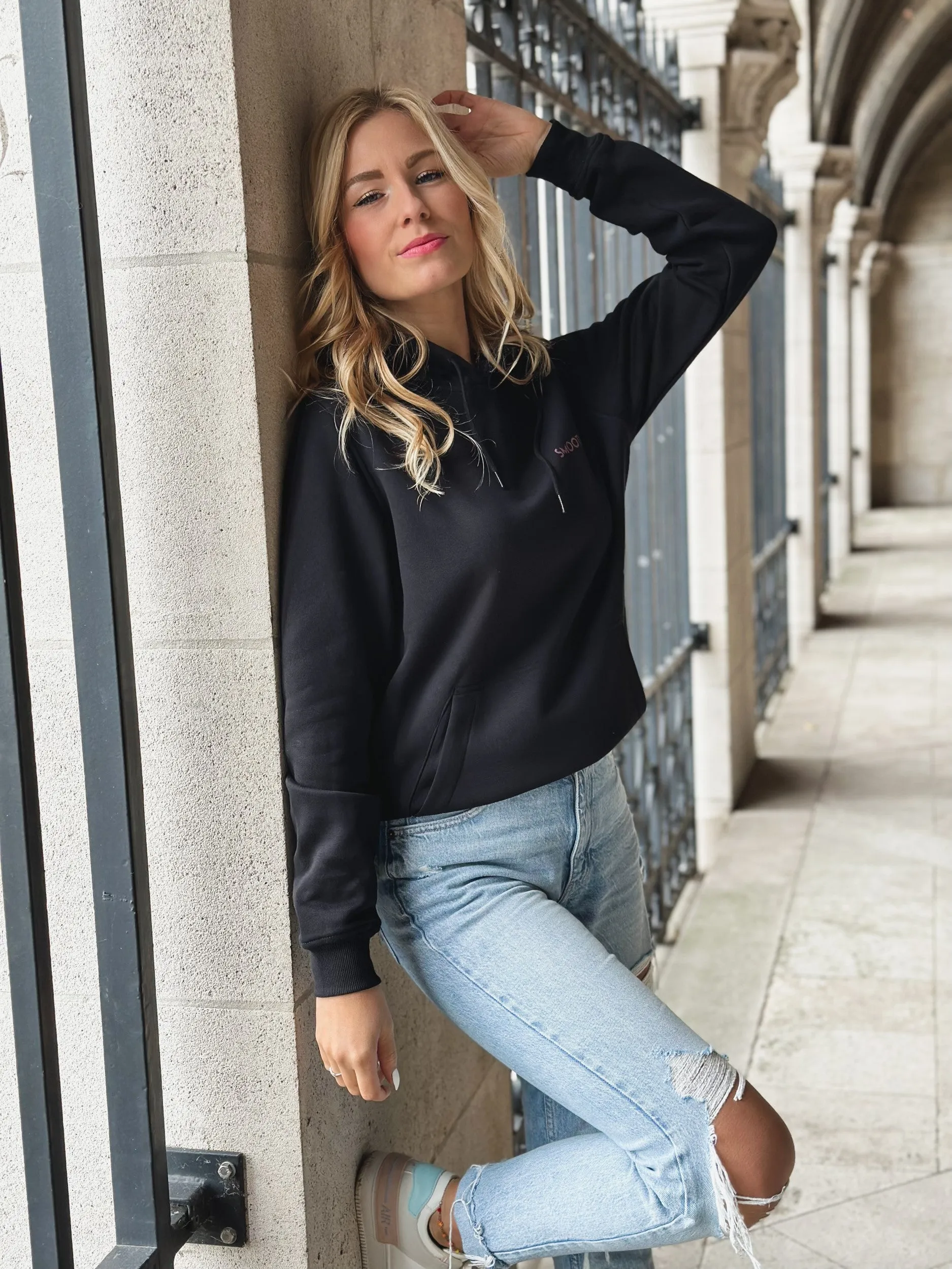 Black Hoodie / Art Terra Front Back Women