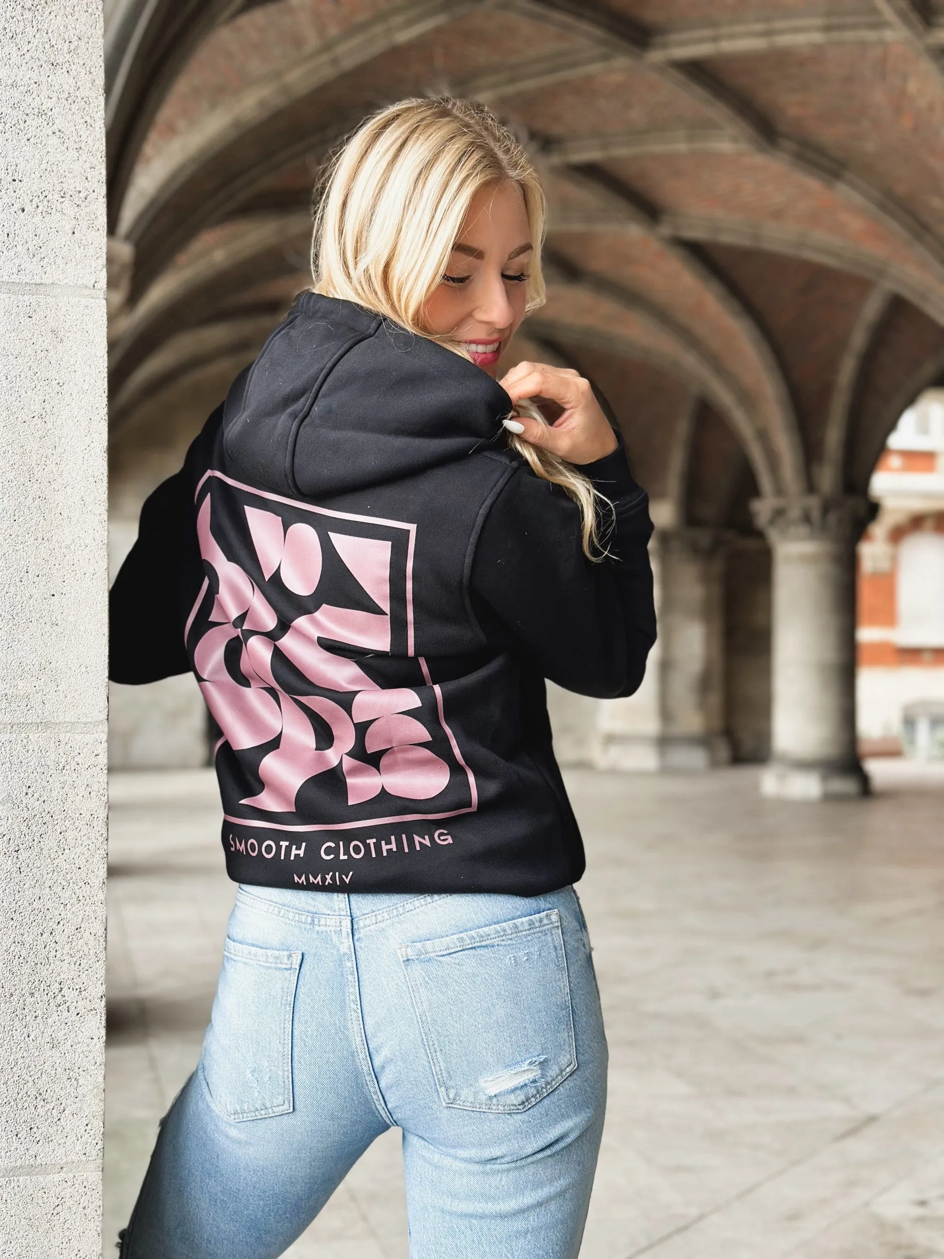 Black Hoodie / Art Terra Front Back Women
