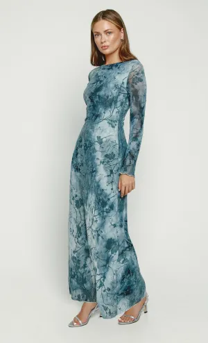 Blue Burnout Maxi Dress