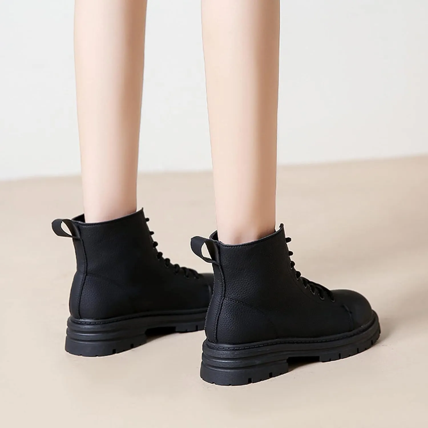 Booties for Women Ankle Womens Flat Booties Black Cowgirl Boots for Women Womens Bootie Round Toe Flat Heel Closed Toe Pointed Toe Stacked Mid Heel