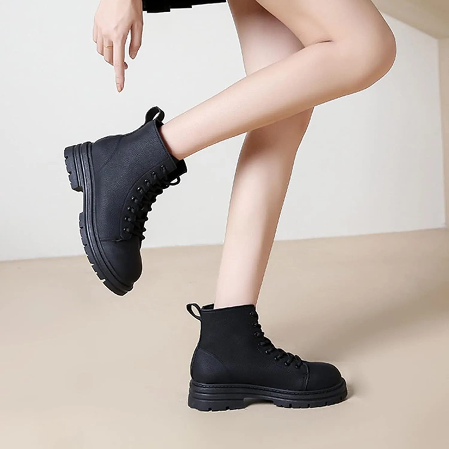 Booties for Women Ankle Womens Flat Booties Black Cowgirl Boots for Women Womens Bootie Round Toe Flat Heel Closed Toe Pointed Toe Stacked Mid Heel