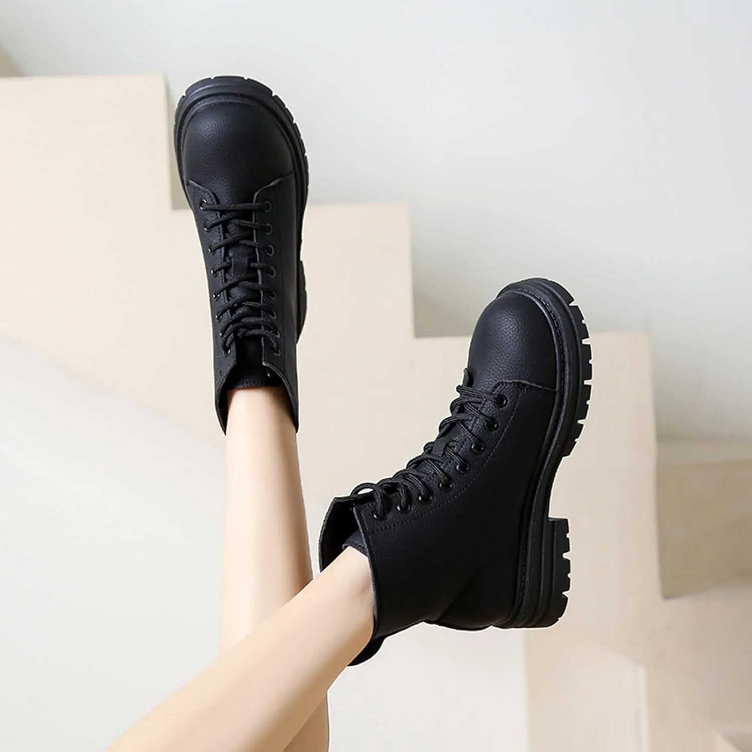 Booties for Women Ankle Womens Flat Booties Black Cowgirl Boots for Women Womens Bootie Round Toe Flat Heel Closed Toe Pointed Toe Stacked Mid Heel