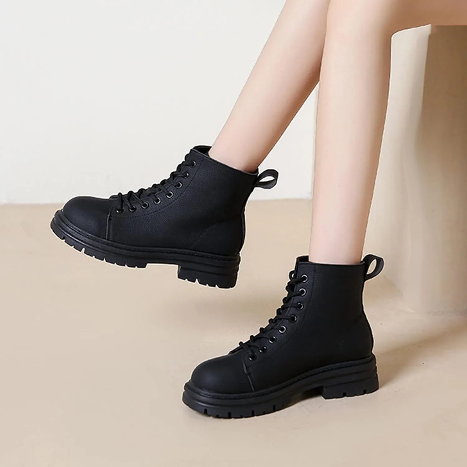 Booties for Women Ankle Womens Flat Booties Black Cowgirl Boots for Women Womens Bootie Round Toe Flat Heel Closed Toe Pointed Toe Stacked Mid Heel