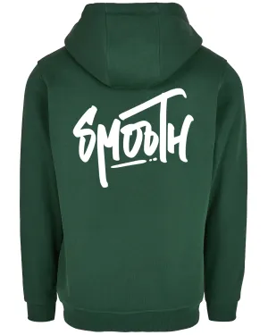 Bottle Green Kids Hoodie / Dainty White Front Back Boys