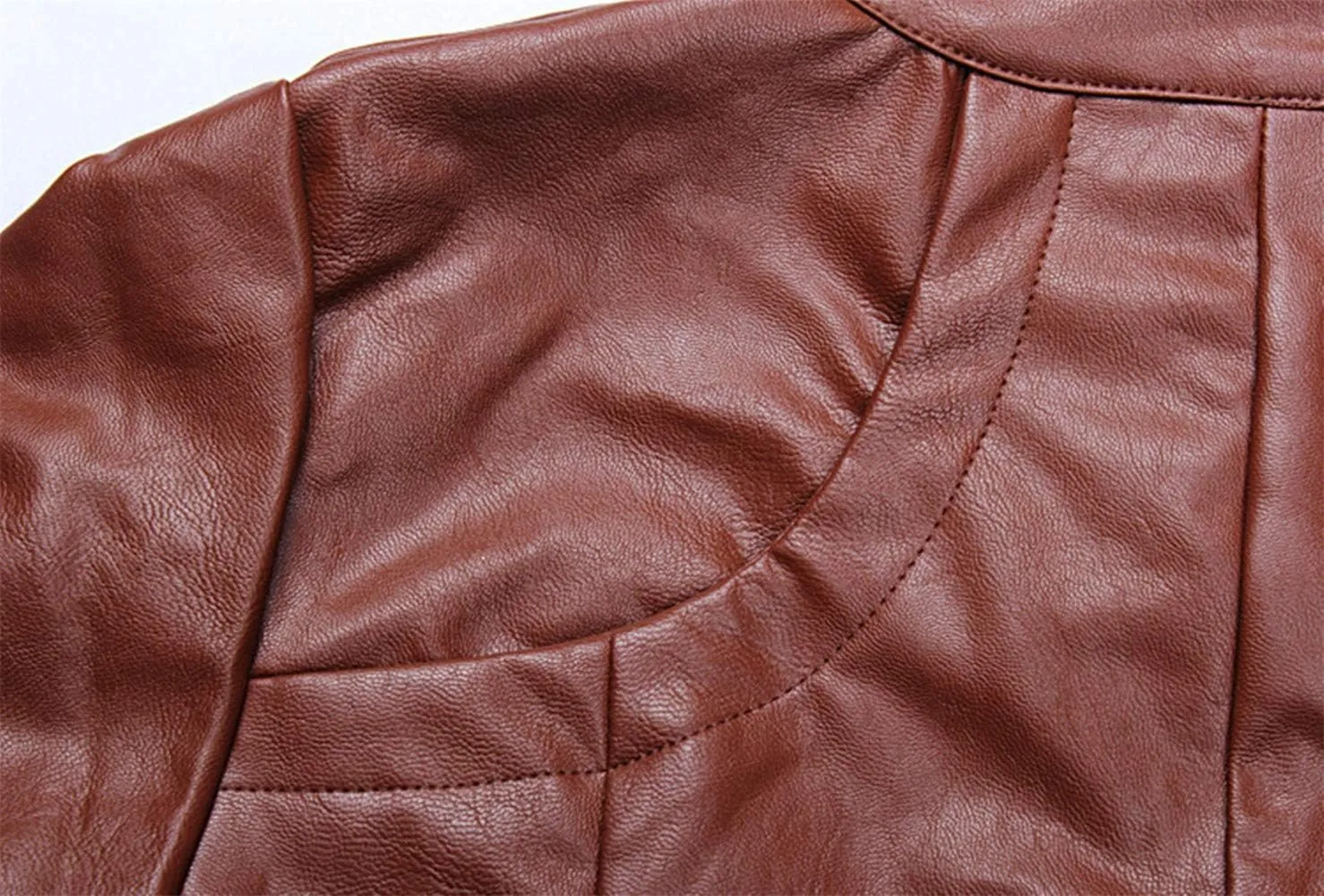 Boys Trendy Stand Collar PU Leather Moto Jacket Leather Coat (3-12) T