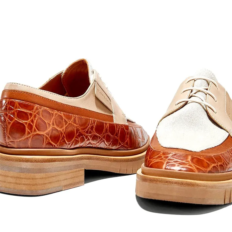 Brannl Croco Embossed Derbies
