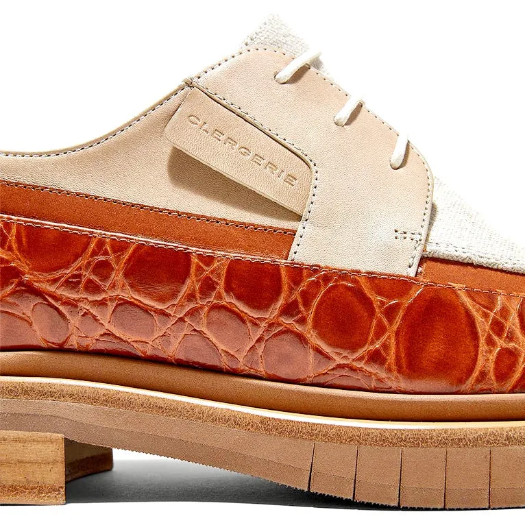 Brannl Croco Embossed Derbies