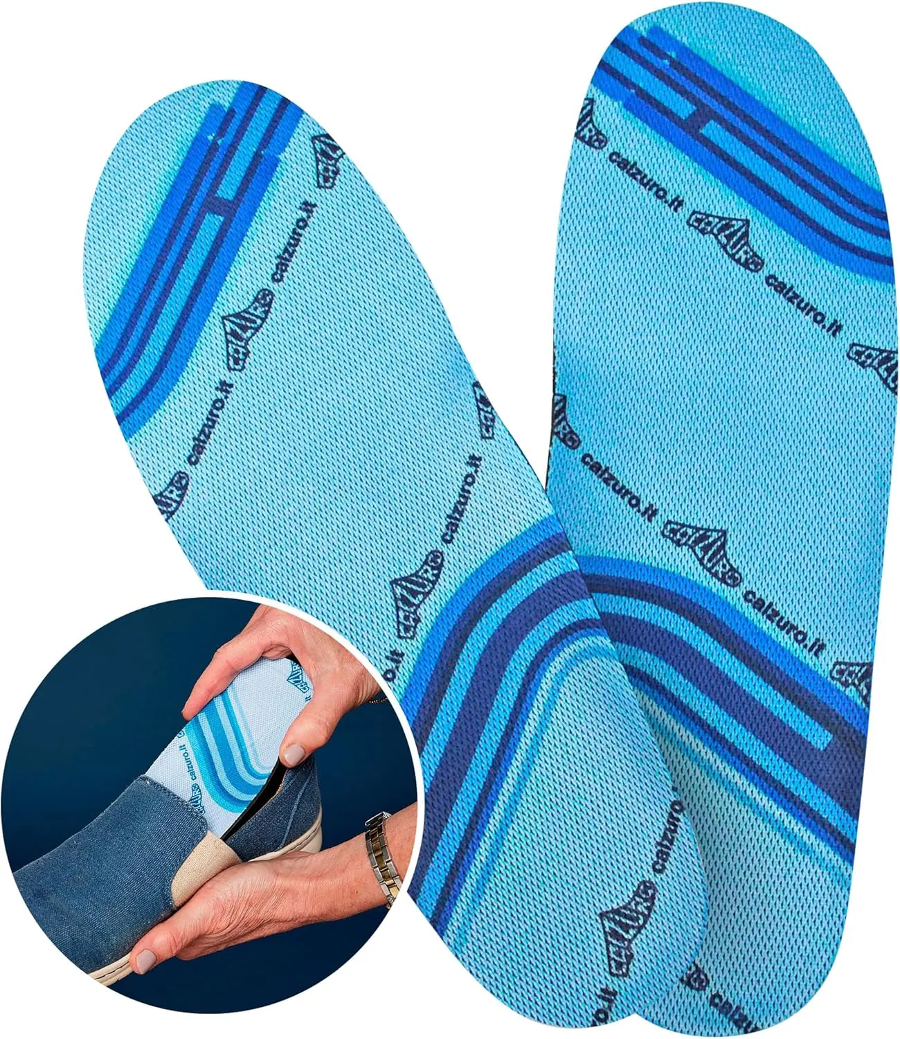 Calzuro Comfort Insole - Molded Foam Shoe Inserts for Women and Men, Cushioned & Supportive, Moisture-Wicking, Machine Washable, Pair - 39/40 US Women's 9.5-10.0 / US Men's 7.5-8.0