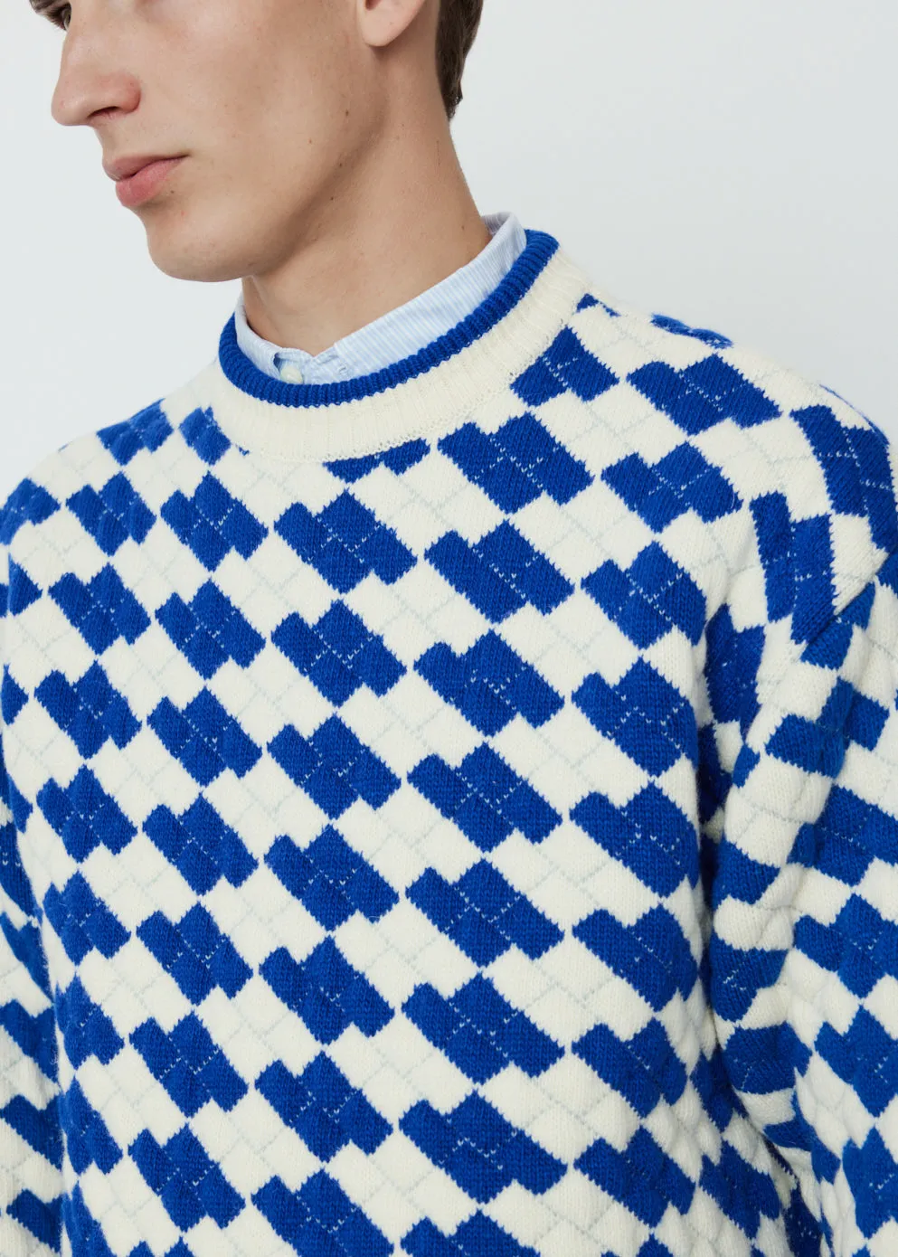 Checked Crewneck Sweatshirt
