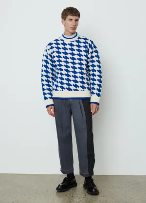 Checked Crewneck Sweatshirt