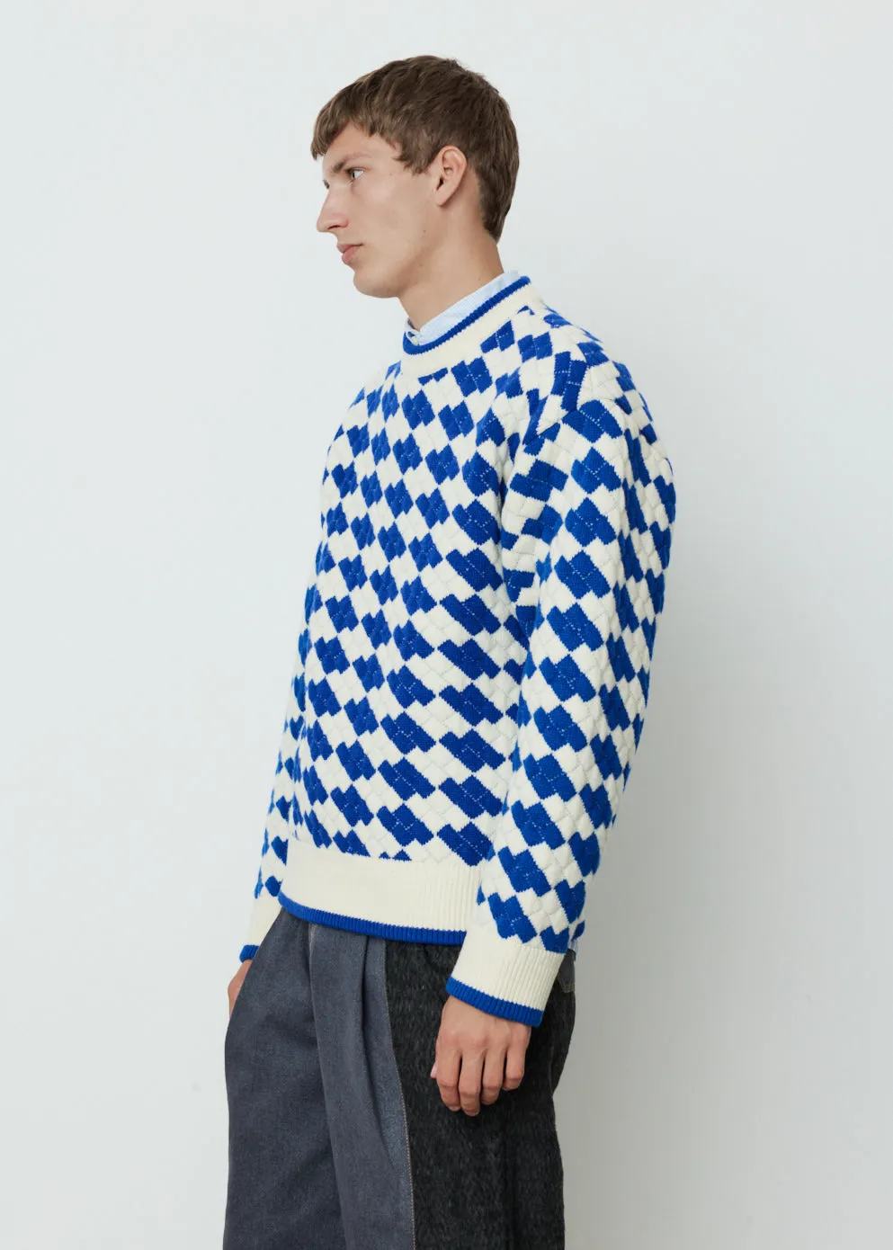 Checked Crewneck Sweatshirt