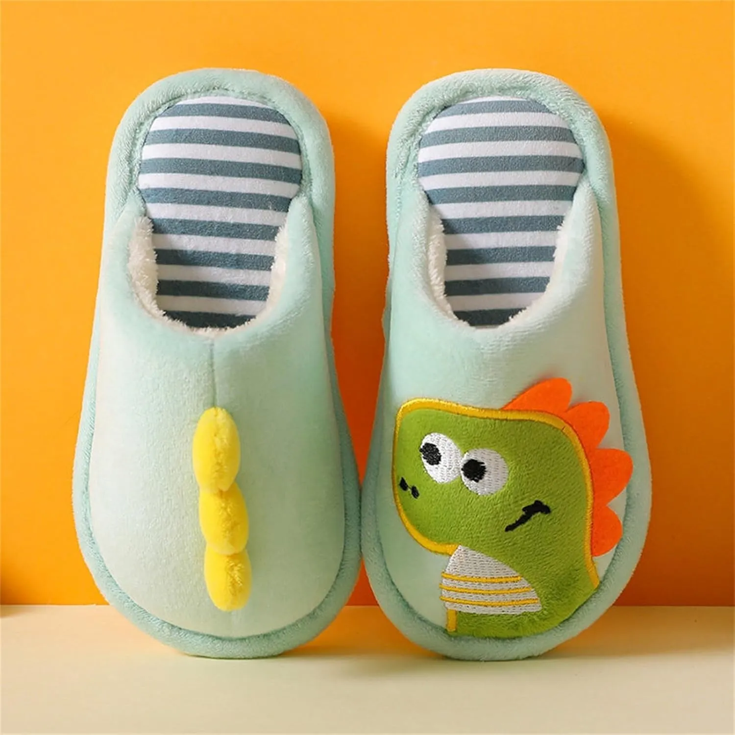 Dinosaur Slippers Toddler House Slippers Boys Girls Warm Slippers Cartoon Fuzzy Slippers Baby Kids Winter Shoes