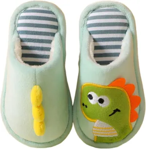 Dinosaur Slippers Toddler House Slippers Boys Girls Warm Slippers Cartoon Fuzzy Slippers Baby Kids Winter Shoes
