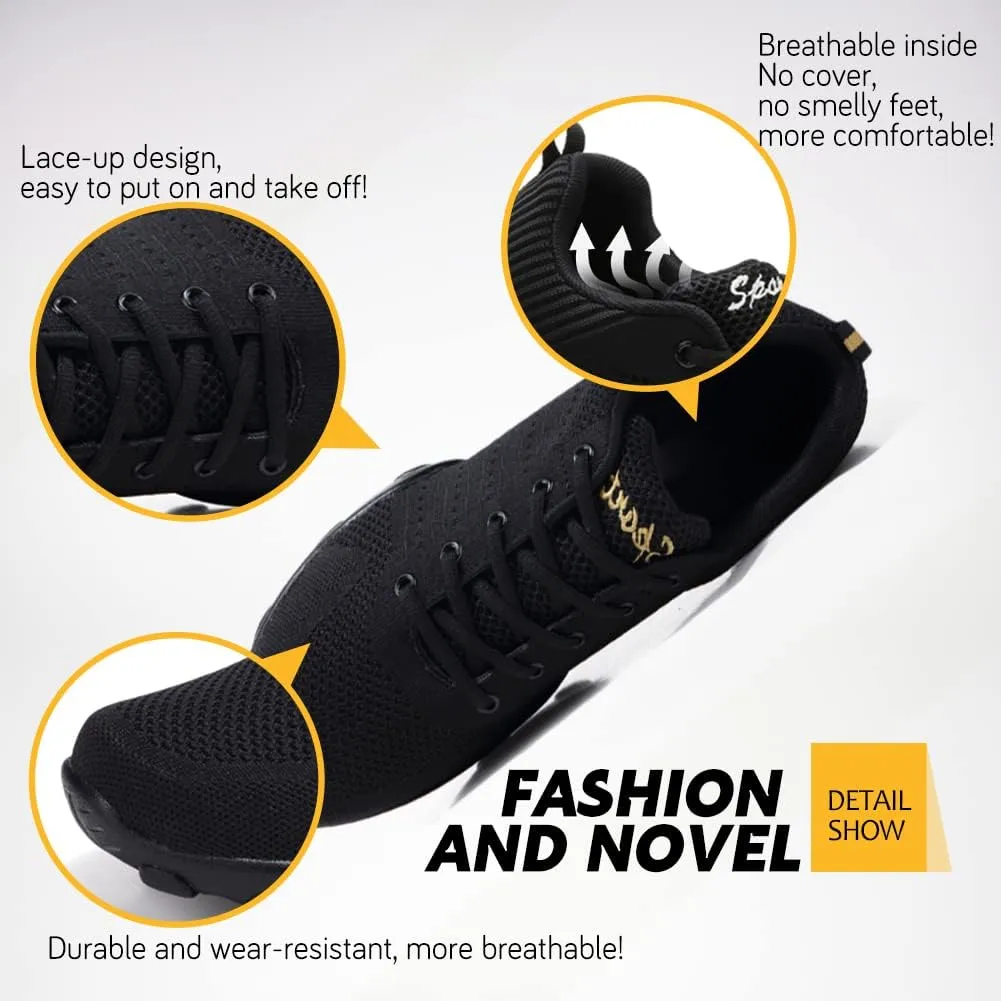 DKZSYIM Men and Women's Modern Dance Sneakers Lace-up Breathable Ballroom Performance Practice Dancing Sneakers,Model T01
