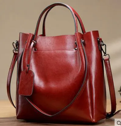 Elegant Women's Genuine Leather Tote Handbag