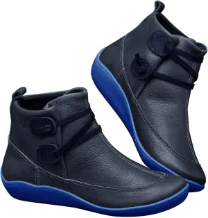 Fall Boots Women Ankle Black Wedge Booties Short Boots for Women Flat Boot Laces Comfy Casual Closed Back Lace-up Round Toe Comfortable Low Heel