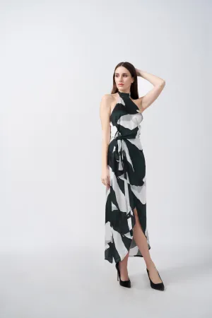 Forest Whisper Silk Dress