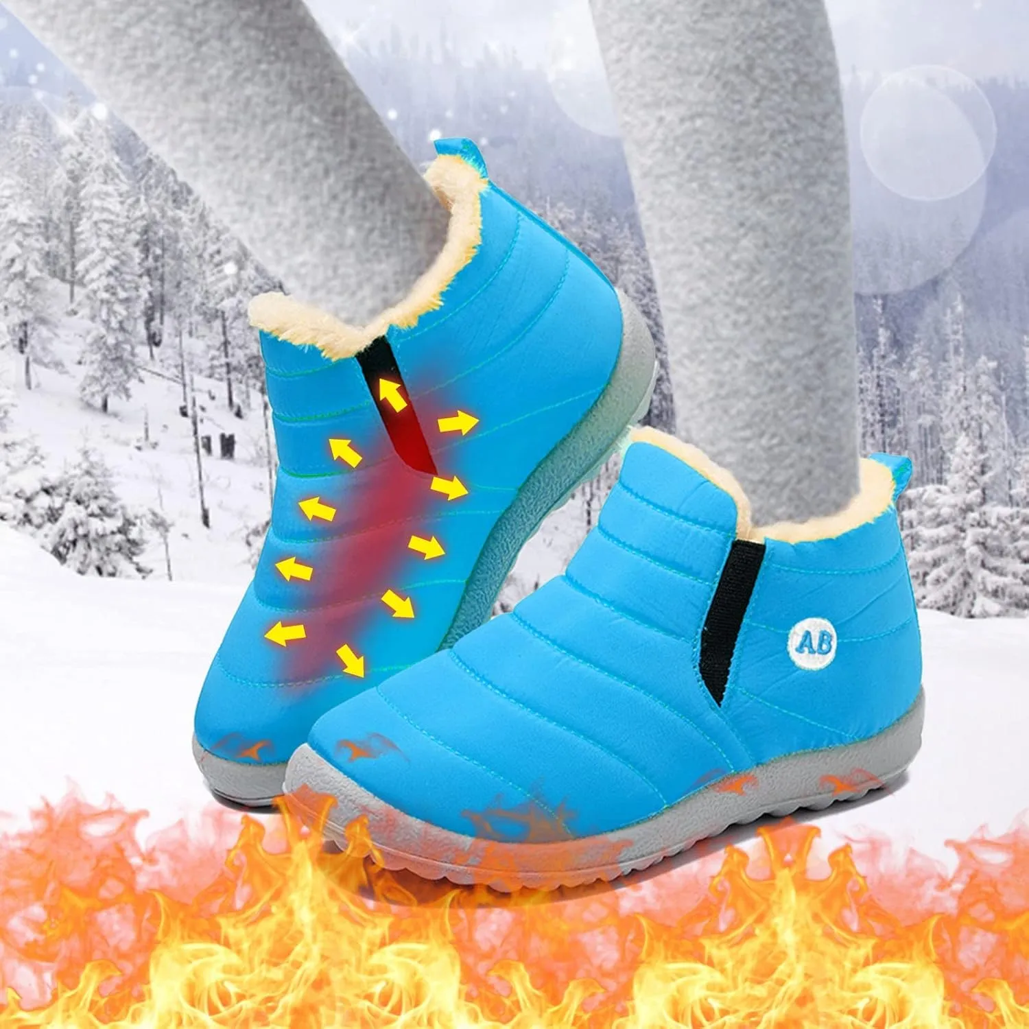 Girl Fall Boots Size 11 Childrens Winter Fleece Childrens Boots Flat Splashing Girls Shoes Boots Size 11