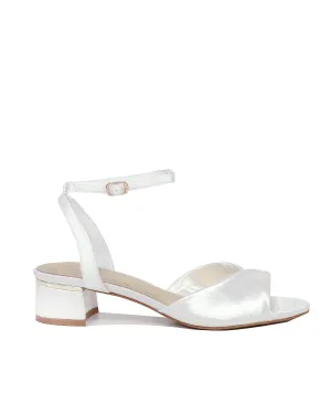 GRACE - LOW HEEL SATIN BRIDAL SANDALS - LAST PAIRS!