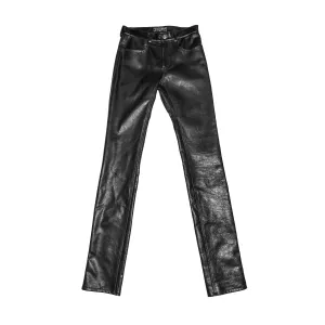 HEARTBREAKER BLACK LEATHER PANTS (Slim Fit)