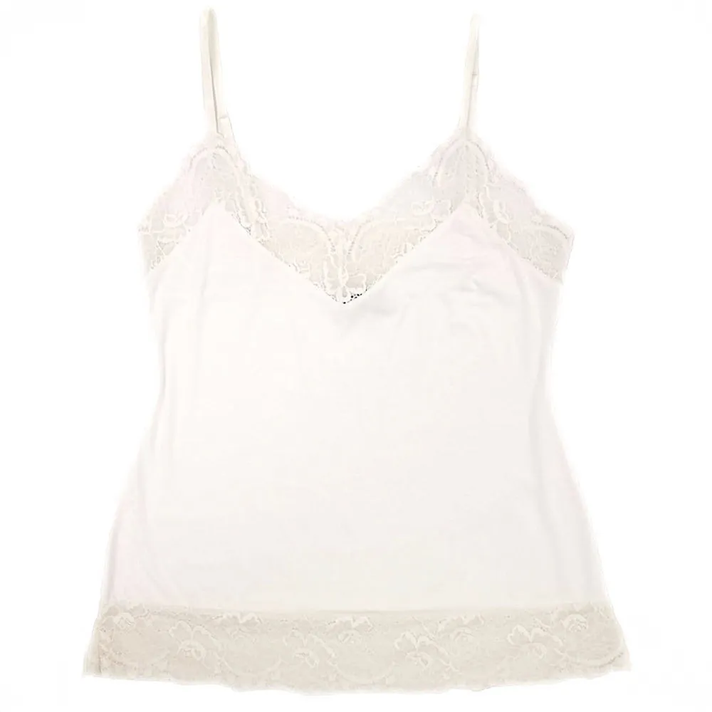 Home Apparel Camisole Ivory With Ivory Lace