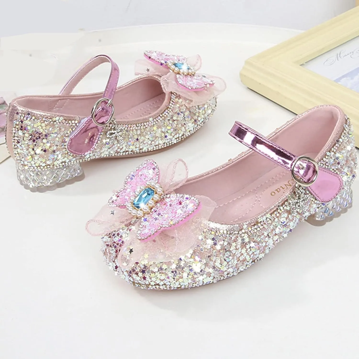 Kids Sandals Fashion Autumn Toddler And Girls Casual Shoes Thick Sole Round Toe Buckle Dress Shoes Anti Slip Rubber Sole