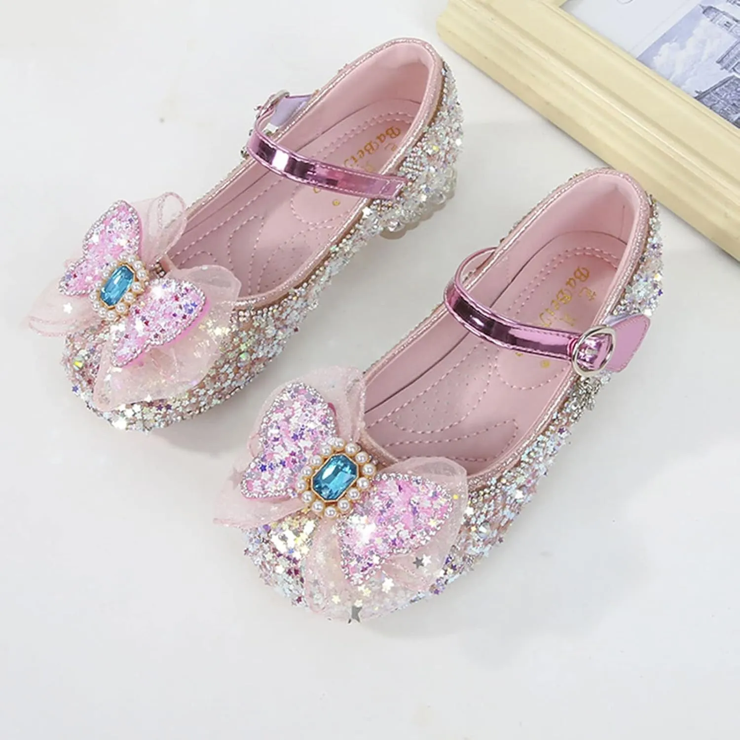 Kids Sandals Fashion Autumn Toddler And Girls Casual Shoes Thick Sole Round Toe Buckle Dress Shoes Anti Slip Rubber Sole