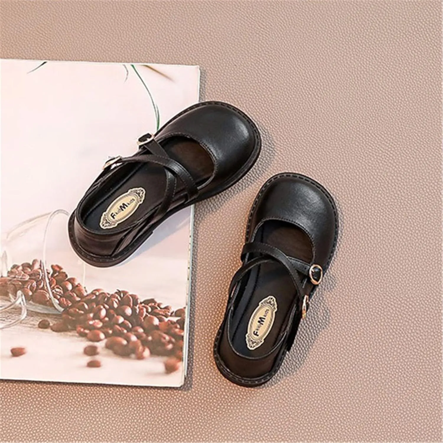 Little Girl's Adorable Princess Party Dress Shoes Double Buckle Strap Wedding Low Heel Sandals for Lass
