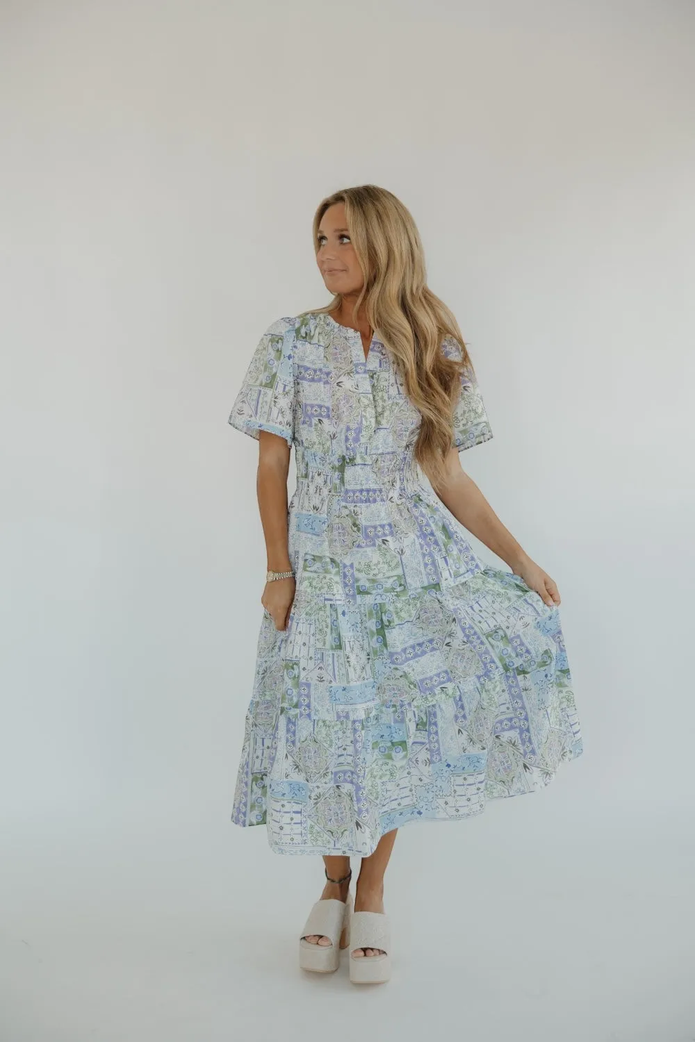 Lottie Lavender Pintuck Midi Dress