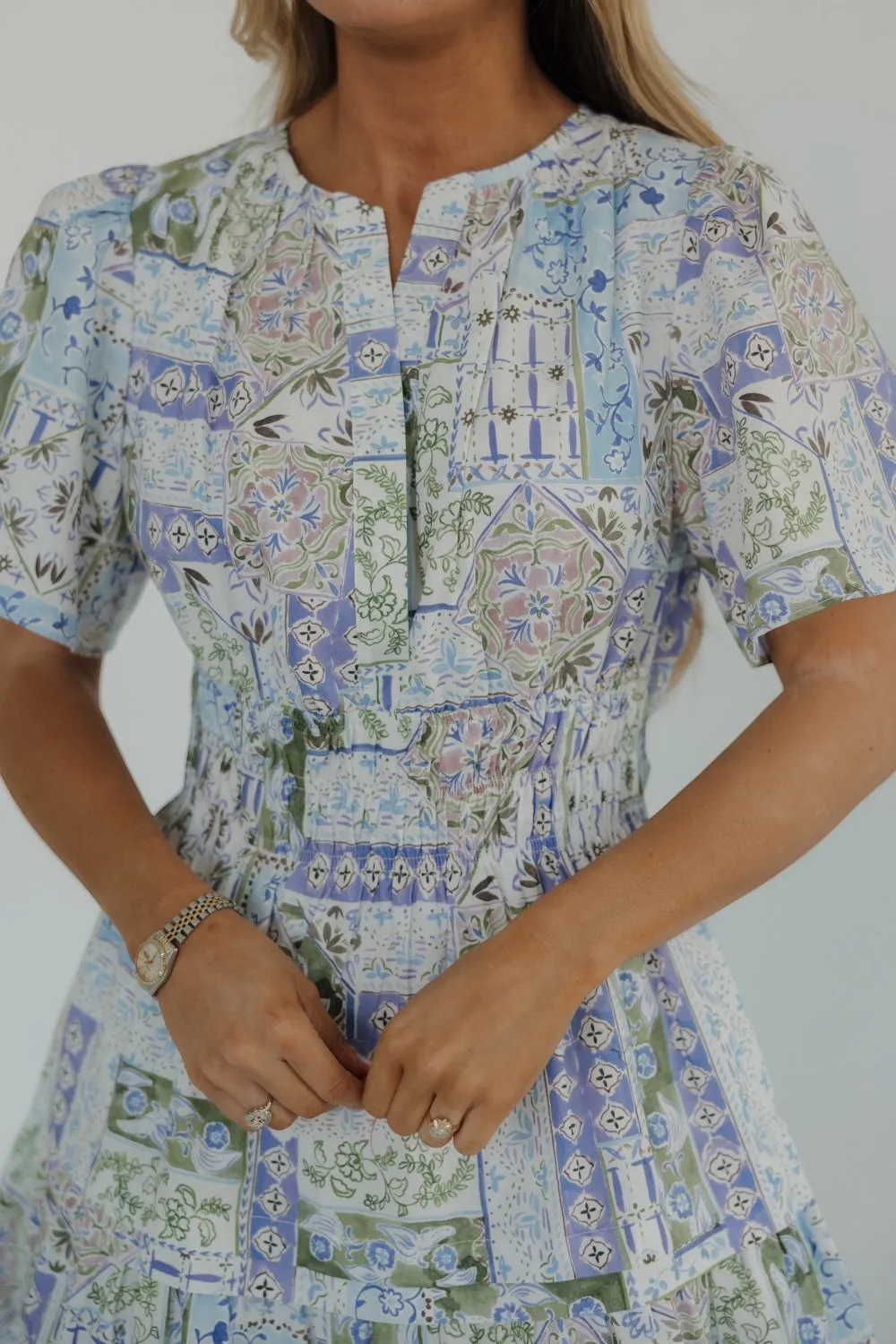 Lottie Lavender Pintuck Midi Dress
