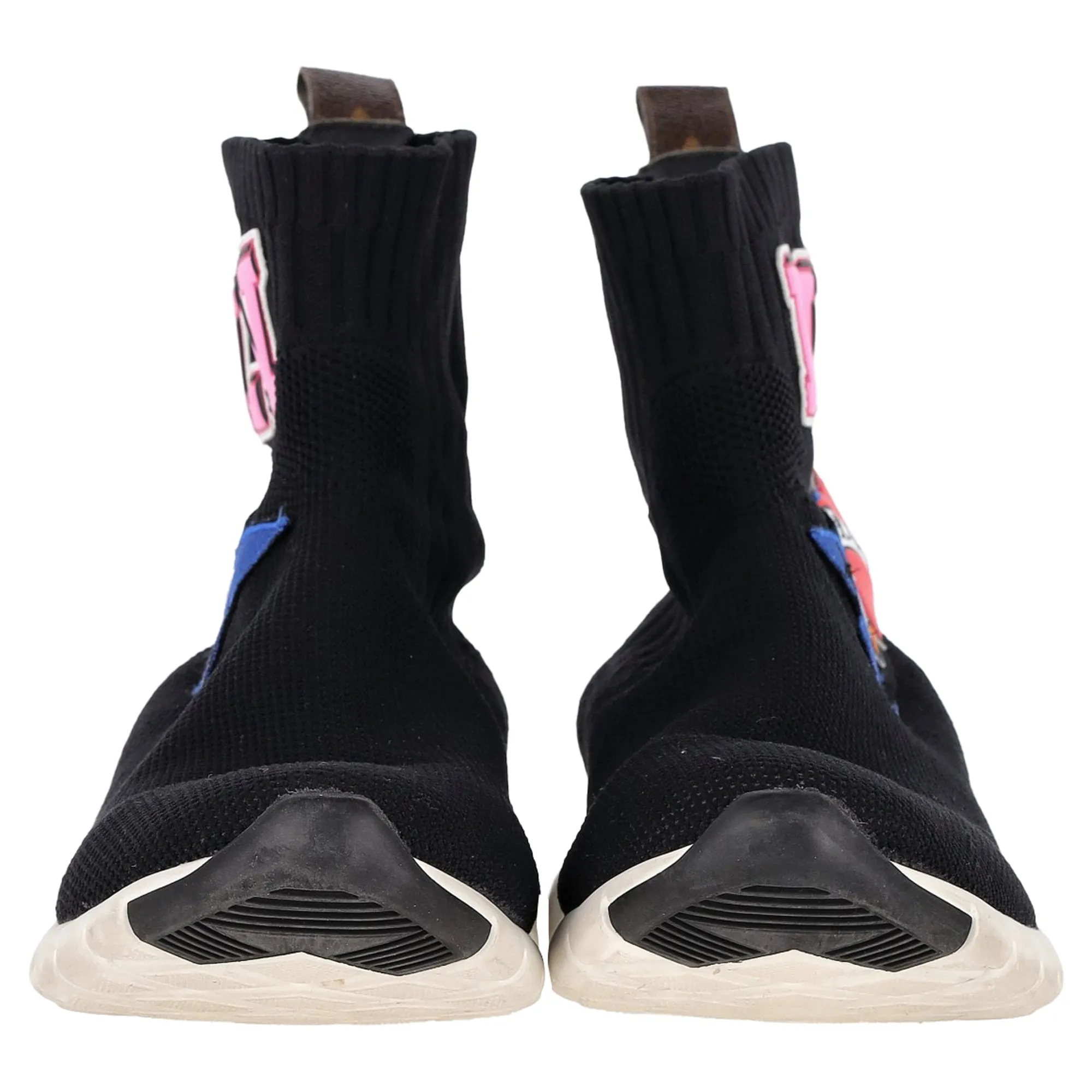 Louis Vuitton LV Heart Patches Sock Sneakers in Black Polyester