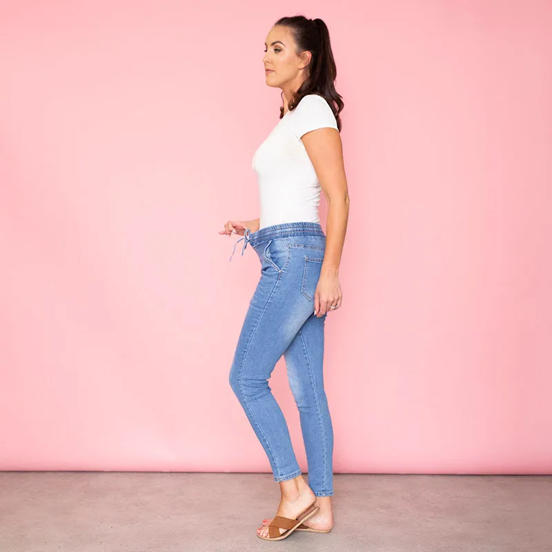 Lucy Jegging Elastic Waist (Light Blue)