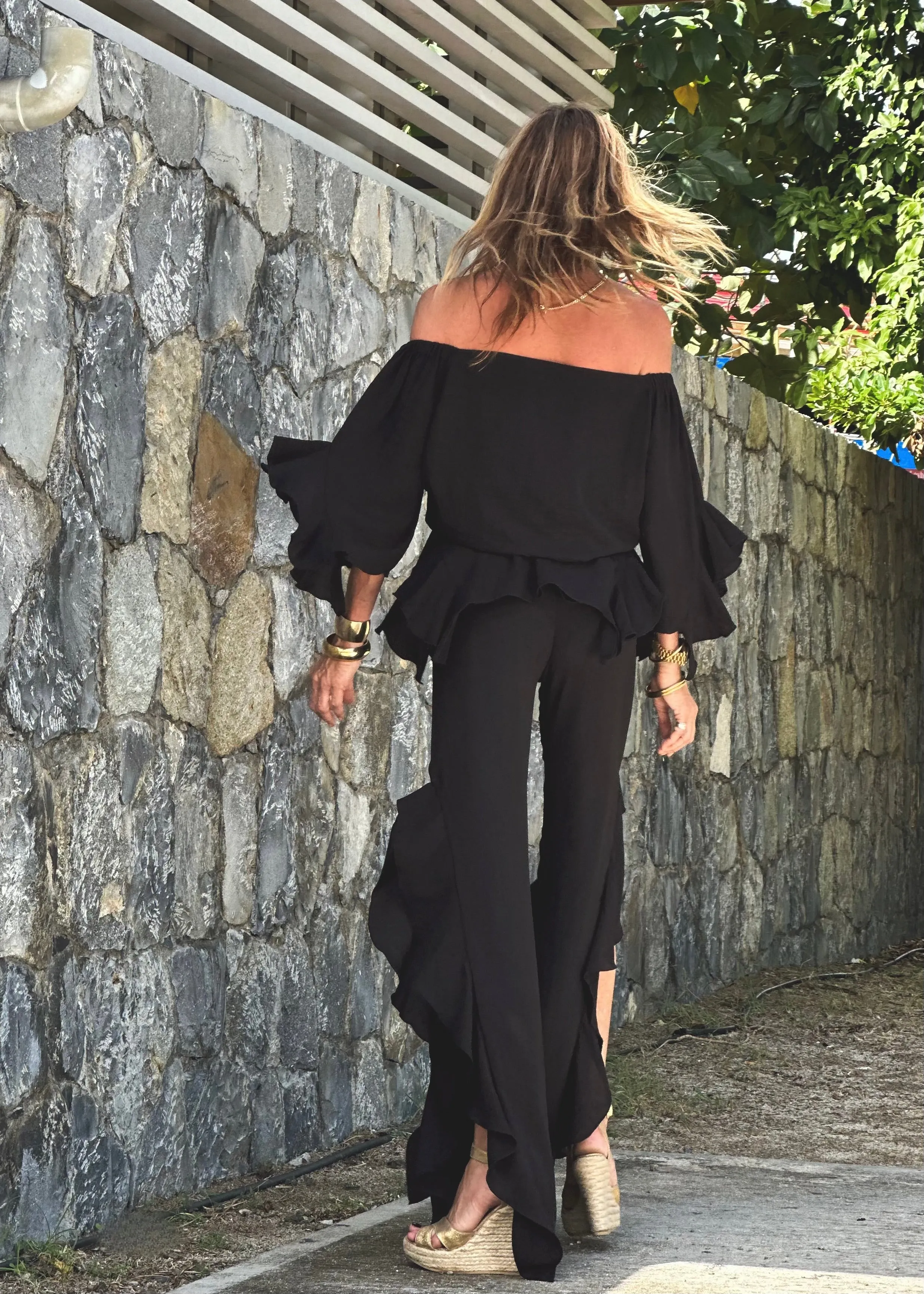 Lucy Top Black (Double Chiffon)