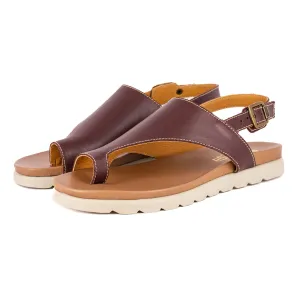 Madalitso : Ladies Leather Sandal in Raisin Relaxa