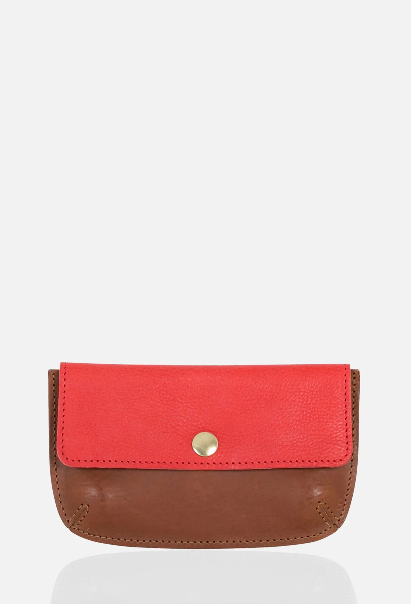 MONEY RECEPTACLE in Chestnut with Scarlet