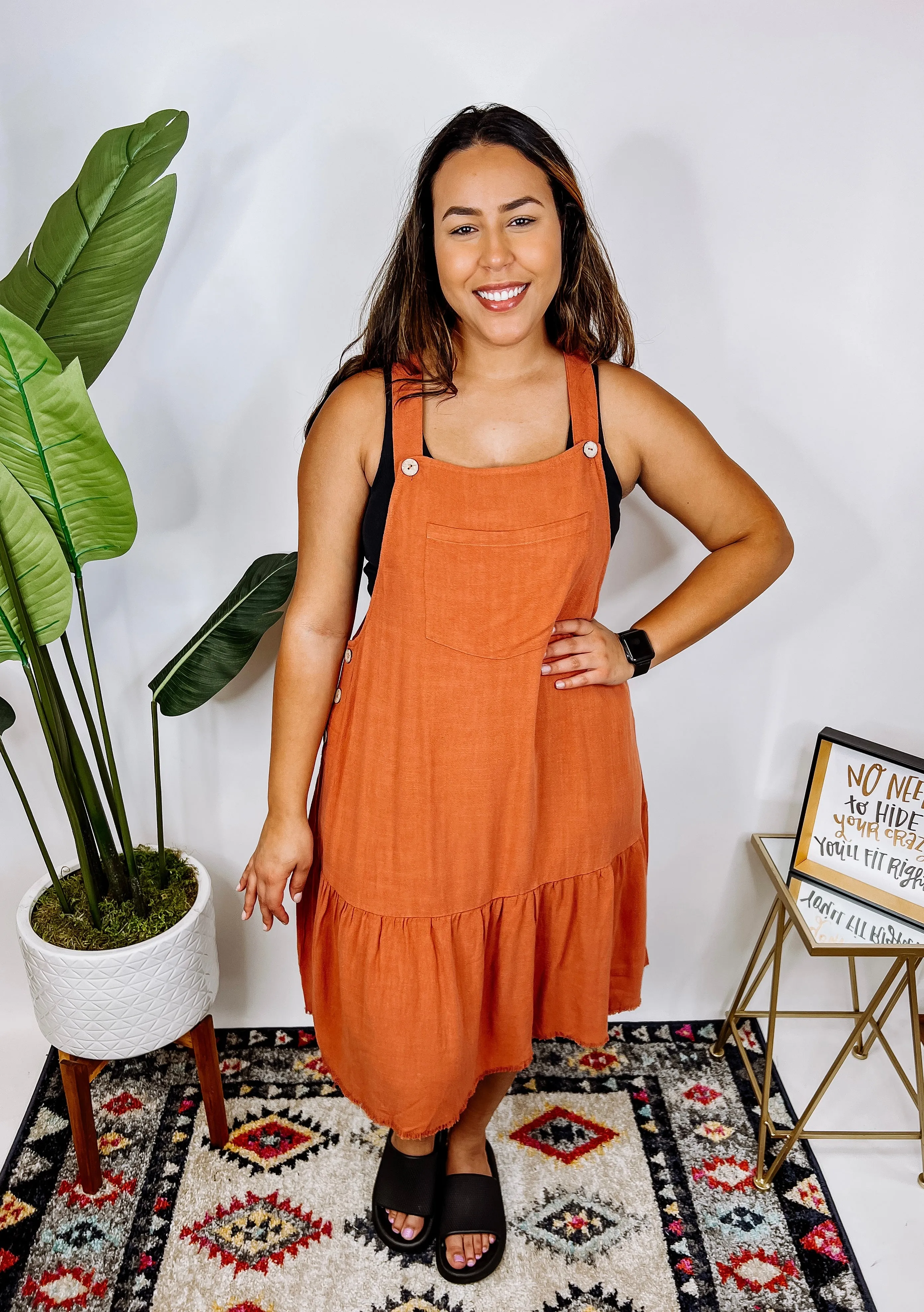 #N345 Modern Woman Overall Dress
