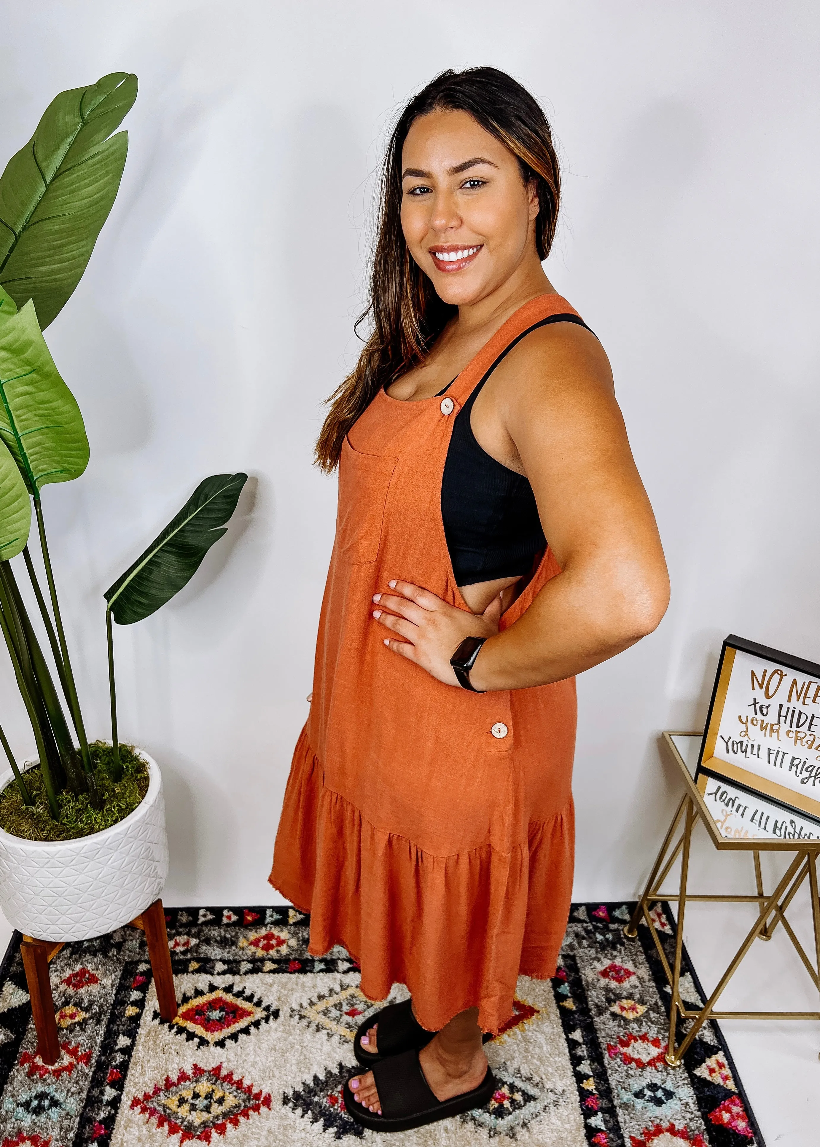 #N345 Modern Woman Overall Dress