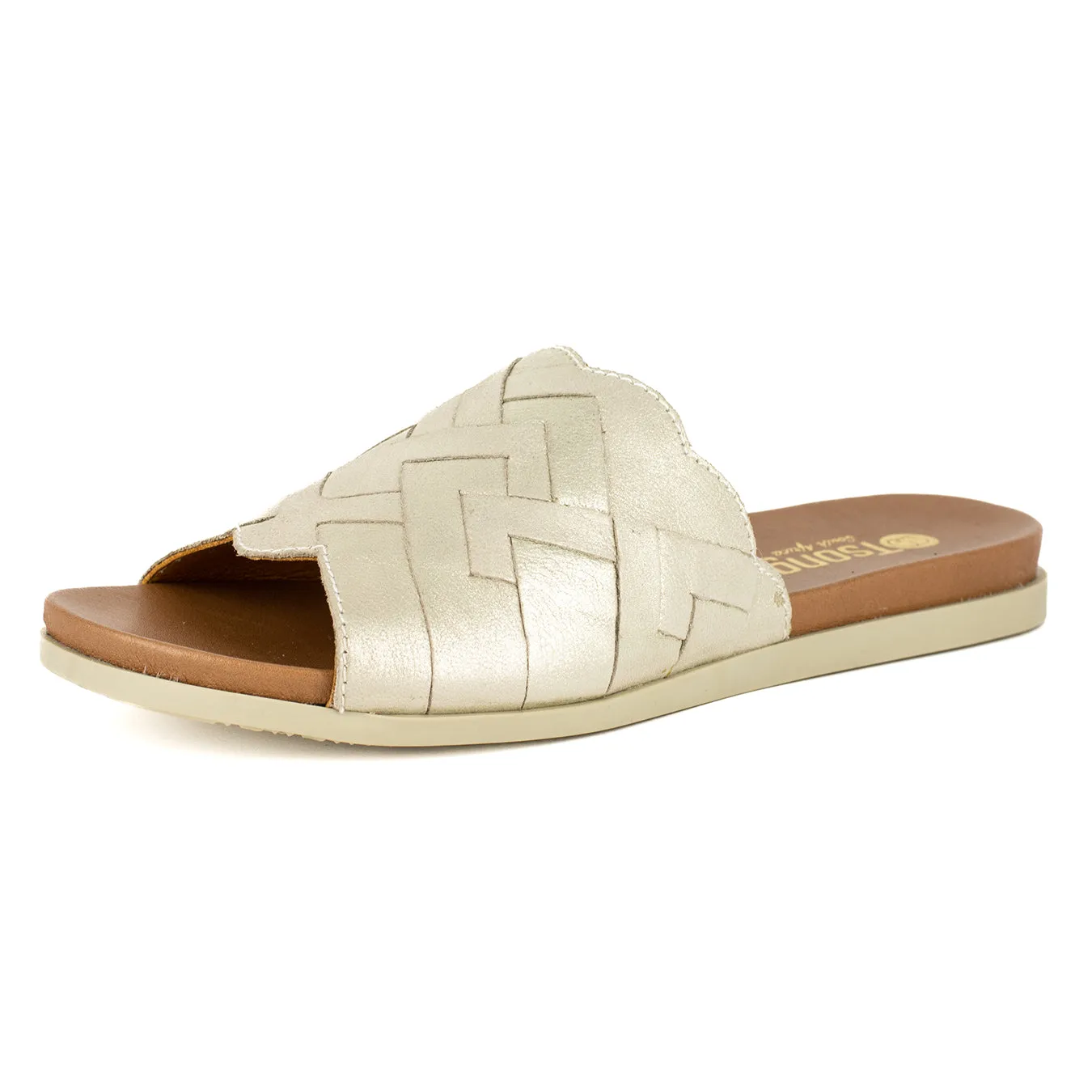 Ngendo : Ladies Leather Sandal in Bark Domus