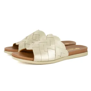 Ngendo : Ladies Leather Sandal in Bark Domus