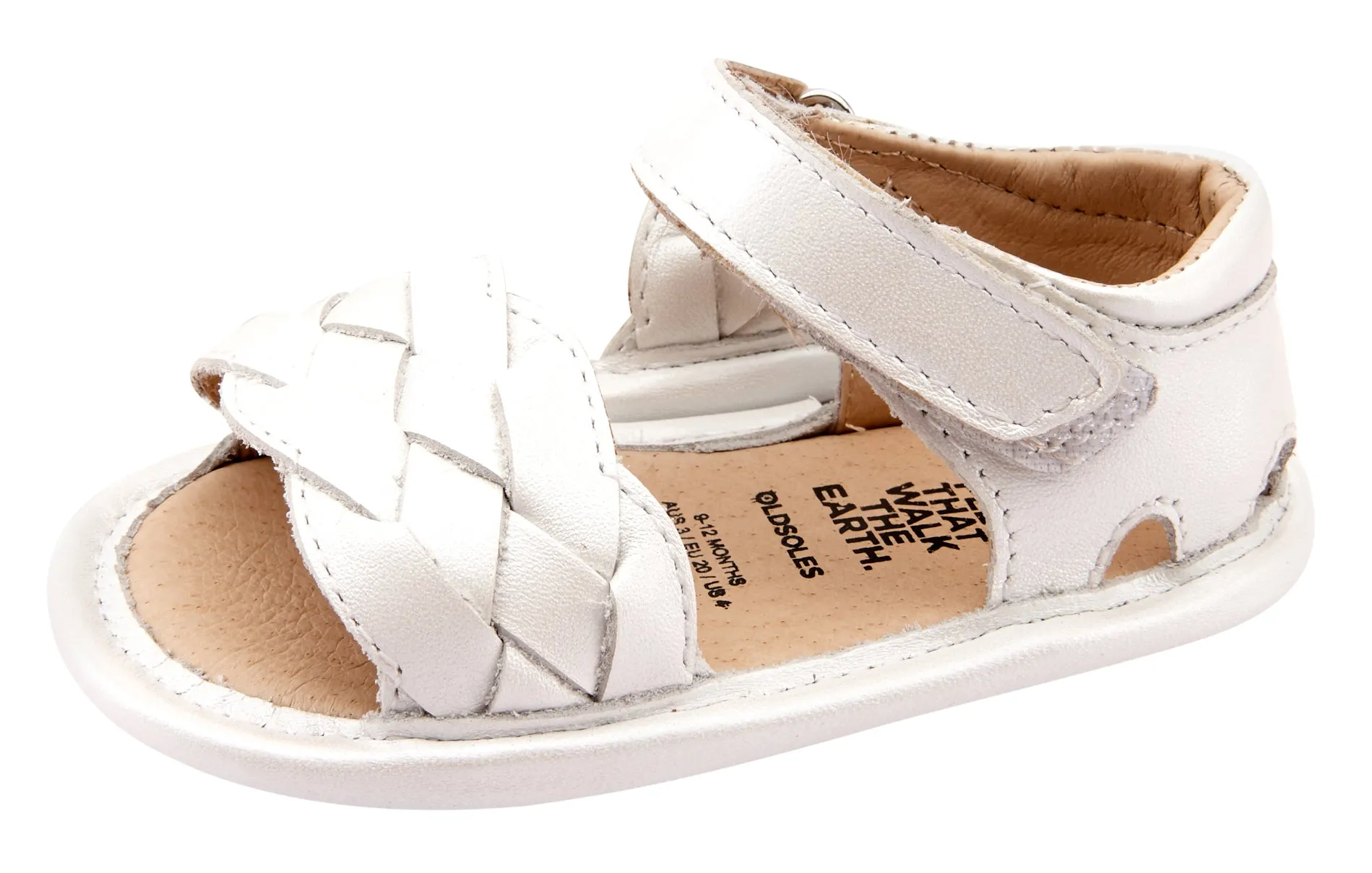 Old Soles Girl's 0047 Platted -Bub Sandals - Nacardo Blanco